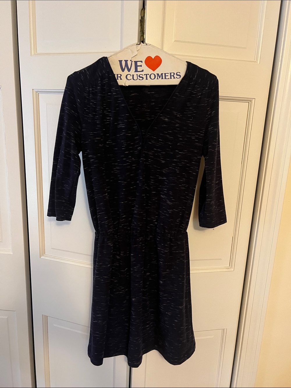 Banana Republic Navy Space-Dye V-Neck knee length Dress
